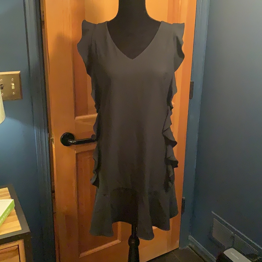 Nicole Miller Black Ruffle Dress